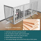 ZJSF Freestanding Indoor Dog Gate for House Foldable Wood Puppy Gate for Doorways Pet Gate for Stairs Extra Wide Pet Fence, Grey, 32" Height 4 Panels