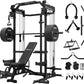 Mikolo Power Cage, 2000LB Power Rack with Independent Dual Pulley System, Multi-Function Home Gym Workout Machine for Cable Crossover
