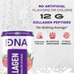 HYDRADNA- Sparkling Liquid Collagen Protein Water Drink Balanced Nutrients for Wellness - Sugar-Free - Keto-Friendly - No Gluten (12 Pack) Berry Punch