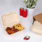 Aricsen Compostable 50 Pack 9x6 Inch Takeout Lunch Box Containers with Lid To Go Take Out Clamshell for Food, Disposable Eco-Friendly Biodegradable Bagasse, PFAS-Free, Brown