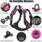 PoyPet No Pull Dog Harness, Reflective Comfortable Vest Harness with Front & Back 2 Leash Attachments and Easy Control Handle Adjustable Soft Padded Pet Vest for Small to Large Dogs (Pink,L)