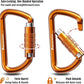 FresKaro 3inch 12kN-2698lbs Auto Locking Carabiner Clips, Solid D Shape, Heavy Duty 7075 Aluminum, Lightweight 1.09oz, Rust Proof, for Hammock, Hiking, Dog Leash, Keychain etc., Multi-Colors