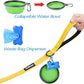 PetBonus Double Dog Leash, No Tangle Dual Leash, Reflective Walking Training Lead, 4 Comfortable Padded Handles for 2 Dogs with Collapsible Bowl and Waste Bags (Yellow, Large)