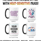 Personalized Coffee Mug – Custom Photo, Text, or Logo Ceramic Magic Mug Tea | Taza Personalizada with Heat Sensitive Color Changing Cup | Customized Gift Idea for Men & Women - Black |15oz