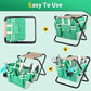 Kitness 9 PCS All-in-one Garden Tools Set Heavy Duty Cast-Aluminium Alloy Gardening Tools Kit with Folding Stool Seat&Detachable Canvas Tool Bag Great Gifts for Gardening
