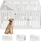 2 Room Dog Playpen with Door,DIY Shape Combination Puppy Pen,16-Panel+2 Link Piece+Large Door+Small Door,25.5" H Dog Fence,Non-Slip&Secure Pet Gate,Easy to Assemble