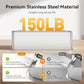28" Extra Large XXL Stainless Steel Cat Litter Boxes with Lid Metal Cat Litterbox Pan for Big Cats and Multiple Cats, Anti-Leakage, Easy Cleaning, Include Scoop