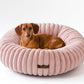 MEWOOFUN Donut Dog Beds for Small Dog, Calming Bed Round Cute Puppy Bed with Non-Slip Bottom, Fluffy Washable Pet Bed for Puppy and Kitten (Pink, S (25x25x7))