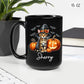 Personalized Name Bengal Wearing Witch Hat Coffee Mug, Custom Bengal Halloween Ceramic Cup, Spooky Cat Pumpkins Mug 11oz 15oz, Pet Halloween Black Cup, Gift for Cat Dad Mom Family Friend