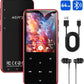 AGPTEK 64GB MP3 Player with Bluetooth, M3 2.4 inch Music Player with Speaker and FM Radio, Touch Buttons, Supports Up to 128GB (Black Red)