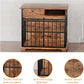 35.5" Dog Crate Furniture, Wooden Dog Crate Furniture for Medium Small Dogs, Wooden Dog Kennel End Table with Drawer and Open Shelves, Sliding Door Dog Kennel Furniture