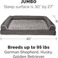 Furhaven Orthopedic Dog Bed for Large Dogs w/ Removable Bolsters & Washable Cover, For Dogs Up to 95 lbs - Luxe Faux Fur & Performance Linen Sofa - Charcoal, Jumbo/XL