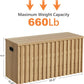 UEV Storage Bench,39.4" Wood Box, Storage Trunk with 2 Safety Hinges, Ottoman Storage Chest, Fluted Storage Bench for Bedroom, Entryway, Living Room(Natural Wood)