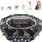 Pawaboo Small Animals Playpen, Waterproof Small Pet Cage Tent with Zippered Cover, Portable Outdoor Yard Fence with 3 Metal Rod for Chick/Kitten/Puppy/Guinea Pig/Rabbits/Hamster/Chinchillas, Magnolia