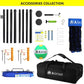 Heavy Duty Volleyball Net Outdoor with Steel Anti-Sag System, Adjustable Aluminum Poles, Professional Volleyball Nets Set for Backyard and Beach, Volleyball and Carrying Bag