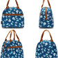 FlowFly Insulated Lunch Cooler Bag - Tote Bag Organizer for Women/Men, Floral#White