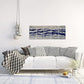 SYGALLERIER Abstract Coastal Metal Wall Art Handcrafted Big 3D Blue and Silver Artwork Modern Sea Waves Pictures Contemporary Sculpture for Living Room Bedroom Bathroom Decor
