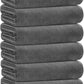 JML Microfiber Bath Towel Set, 6 Pack 30" x 60", Large, Soft Absorbent Microfiber Hair Towels for Adult, Men, Body, Grey