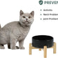 Ceramic Raised Dog and Cat Bowl Set, 2 Heights Elevated Stand, Food and Water Bowl for Small Breed Dogs, Cats, Kitty, Weighted Dog Dishes, Pet Bowls(5.1'',13.5oz, Black)