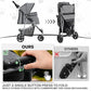 MoNiBloom 3 Wheels Pet Dog Cat Stroller for Small Medium Dogs and Cats, Lightweight Foldable Jogger Stroller w/Storage Basket and Cup Holder, Gray