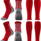 2 Set Anti-Slip Grip Soccer Socks with Shin Guard Sleeves, Sports Athletic Socks for Men Women