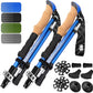Premium Foldable Hiking Poles by USA Brand - Adjustable, Lightweight Trekking Poles Made of Aircraft Aluminum, Metal Flip Locks & Comfortable Real Cork and EVA Foam Grips