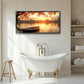 Large Lake Sunrise Landscape Wall Art for Living Room, Nature Boat Canvas Oversized Wall Decor, River Scenery Framed Pictures Painting Print Artwork for Bedroom Office 60"L x 30"W