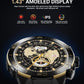 Smart Watch for Men Answer/Make Call for Android iPhone, 1.43" AMOLED HD Screen Mens Luxury Watch, 400mAh Heavy Duty Smartwatch Heart Rate Blood Oxygen Blood Pressure Sleep Monitor Pedometer, 2 Straps