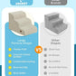 Dog Step for Bed, Dog Stair 3-Step 35D Pet Stair 15.7" H for High Bed or Sofa Non-Slip Balanced Pet Step Indoor, Beige