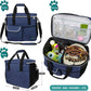 PetAmi Dog Travel Bag - Travel Pet Organizer with Food Container and Bowls, Perfect for Weekend Camping, Navy, Large