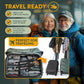 Premium Foldable Hiking Poles by USA Brand - Adjustable, Lightweight Trekking Poles Made of Aircraft Aluminum, Metal Flip Locks & Comfortable Real Cork and EVA Foam Grips