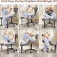 Meditation Chair Cross Legged ADHD Office Chair for Adults with Wheels Ergonomic Back Support and Leg Rest for Multi Position Criss Cross Sitting Kneeling and Yoga Height Adjustable, Leather Style
