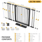 Cumbor 29.7-48" Baby Gate for Stairs, Mom's Choice Awards Winner-Dog Gate for Doorways, Auto Close Safety Pet Gate for Dogs Indoor, Easy Install Pressure Mounted Child Gate with Walk Thru Door, Black