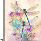 Dragonfly Bathroom Pictures Wall Art, Floral Bathroom Wall Decor, Framed Painting Canvas Artwork for Bedroom Living Room Decorations 20"L x 16"W
