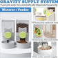 kathson Rabbit Gravity Auto Feeder Set 35oz Hanging Automatic Food Water Dispenser Cage Automatic Feeder Set for Rabbit Chinchilla Guinea Pig Hedgehog Ferret Kitty Puppy (Green)