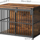 HOOBRO Dog Crate Furniture, 36.6" Heavy Duty Dog Kennel with Sliding Barn Door, Wooden Dog Cage Indoor, Decorative Side End Table for Small/Medium Dogs, Rustic Brown and Black FG162GW03G1