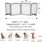 ZJSF Freestanding Dog Fence Indoor, Foldable Dog Gate for Doorways, Stairs or Hallways, Sturdy Wood Extra Wide Pet Gate with Support Feet for The House, Grey, 24 "Height-4 Panels