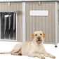 Dog House Outdoor Weatherproof & Wooden Dog Kennel with Chew-Proof Iron Frame，Removable Floor, Adjustable Vent Window, Easy Assembly for Large and Extra-Large Dogs 55.1" D x 33.1" W x 34.8" H