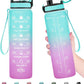 Enerbone Water Bottle, Leakproof BPA & Toxic Free, Motivational Water Bottle with Times to Drink and Straw, Fitness Sports Water Bottle with Strap for Office, Gym, Outdoor Sports