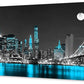 Jiuqinghua Wall Art Decor Canvas Print Picture 1 Panel Black White and Blue New York Brooklyn Bridge Cityscape Night Building Painting for Kitchen Office Home Decor Framed Ready to Hang 20x40inch