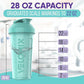 '-2 Pack- 28 oz Protein Shaker Bottles for Protein Mixes - 2x Wire Whisk | Leak Proof Shaker Cups for Protein Shakes | Protein Shaker Bottle Pack (Pink/Turquise)