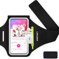 Phone Armband for Running Cell Phone Armband with Zipper Pocket for Earbuds Car Keys, Water Resistant Sport Arm Band for iPhone 16 15 12 11 Pro Galaxy S24 S20 Fit Up to 6.7'' with Phone Case