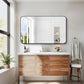 24" x 40"Bathroom Mirror, Matte Black Wall Mirror with Metal Frame, Decorative Rectangular Vanity Mirror for Bedroom Bathroom Living Room Entryway (Horizontal/Vertical)