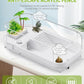 Large Turtle Tank Kit with Lamp and Filter, Acrylic Turtle Tank Starter Kit, Tank Aquarium with Heightened and Curved Fences, Bottom Drainage, Multi-Function Areas