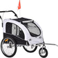 Aosom Dog Bike Trailer 2-in-1 Pet Stroller with Canopy and Storage Pockets