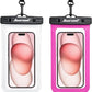Hiearcool Universal Waterproof Phone Pouch,IPX8 Cell Phone Waterproof Case Up to 8.3" for iPhone 17 16 15 14 13 Pro Max,Beach Essentials Vacation Must Haves-Clear&Bright Red-2Pack