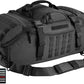 65L Large Duffle Bag, 3-in-1 Tactical Backpack MOLLE Pack for Workout, Sports, Gym, Outdoor, Black Red Patch