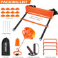 Soccer Training Equipment, Speed Agility Training Equipment for Kids Youth Adults, 20ft Agility Ladder, 4 Hurdles, Jump Rope, 12 Soccer Cones, Running Parachute, Football Training Equipment