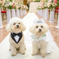 SCENEREAL Dog Bandanas Dress Set for Small Dogs, Dogs Wedding Outfit with Flower Collar Veil, Puppy Party Supplies Pet Tutu Skirt Costume