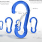 sprookber 3.2 Inch Aluminum Carabiner Clips D Ring, Caribeaner Spring Snap Hook with Keychain for Camping, Hiking, Gym & Outdoor Gear, Set of 10